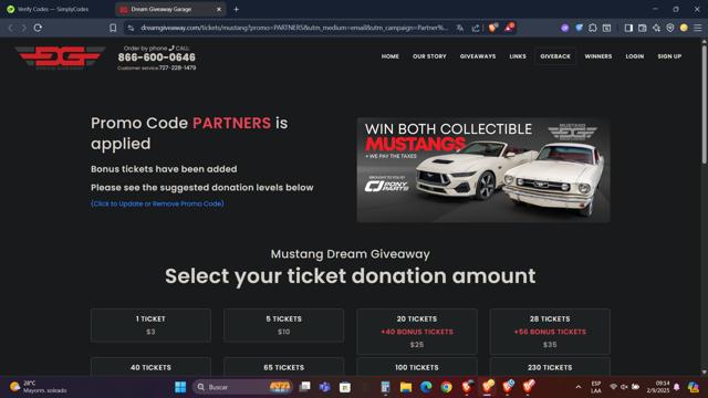 Dream Giveaway checkout page showing Dream Giveaway promo code box | Screenshot taken by SimplyCodes community member on Sep 2, 2025
