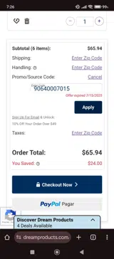 90640007015 coupon verification screenshot