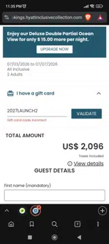 Dreams Resorts & Spas coupon verification screenshot