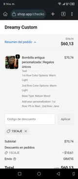 15CAJE coupon verification screenshot
