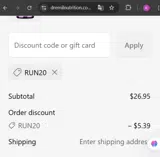 RUN20 coupon verification screenshot