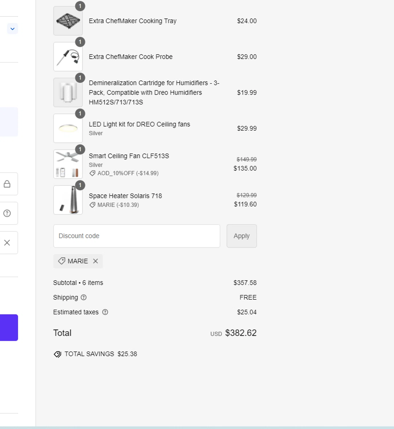 where to use Dreo promo code box