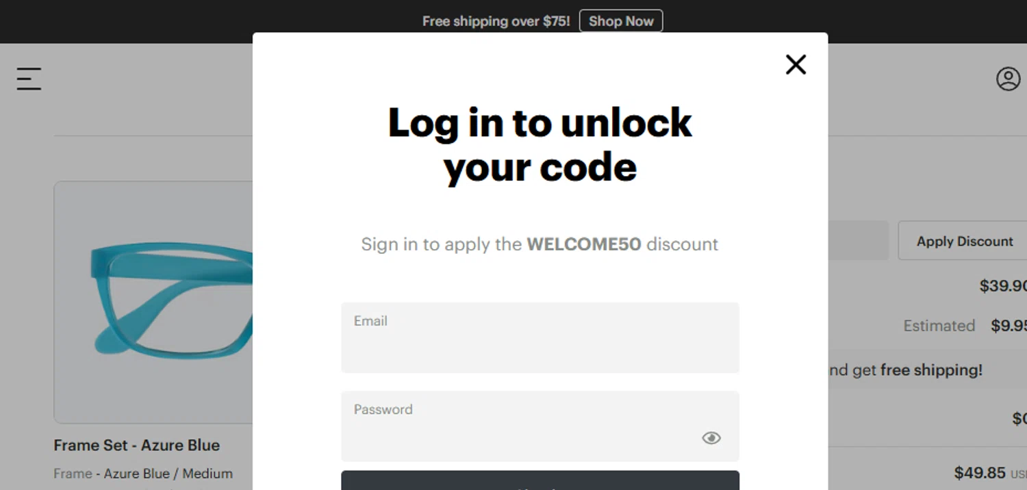 Dresden Vision promo code screenshot showing code WELCOME50 applied at Dresden Vision checkout page. Uploaded by SimplyCodes community member ashe1986 on Dec 26, 2025