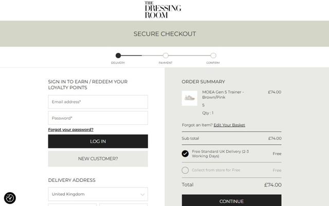 The Dressing Room checkout page showing The Dressing Room promo code box | Screenshot taken by SimplyCodes community member on Aug 15, 2025