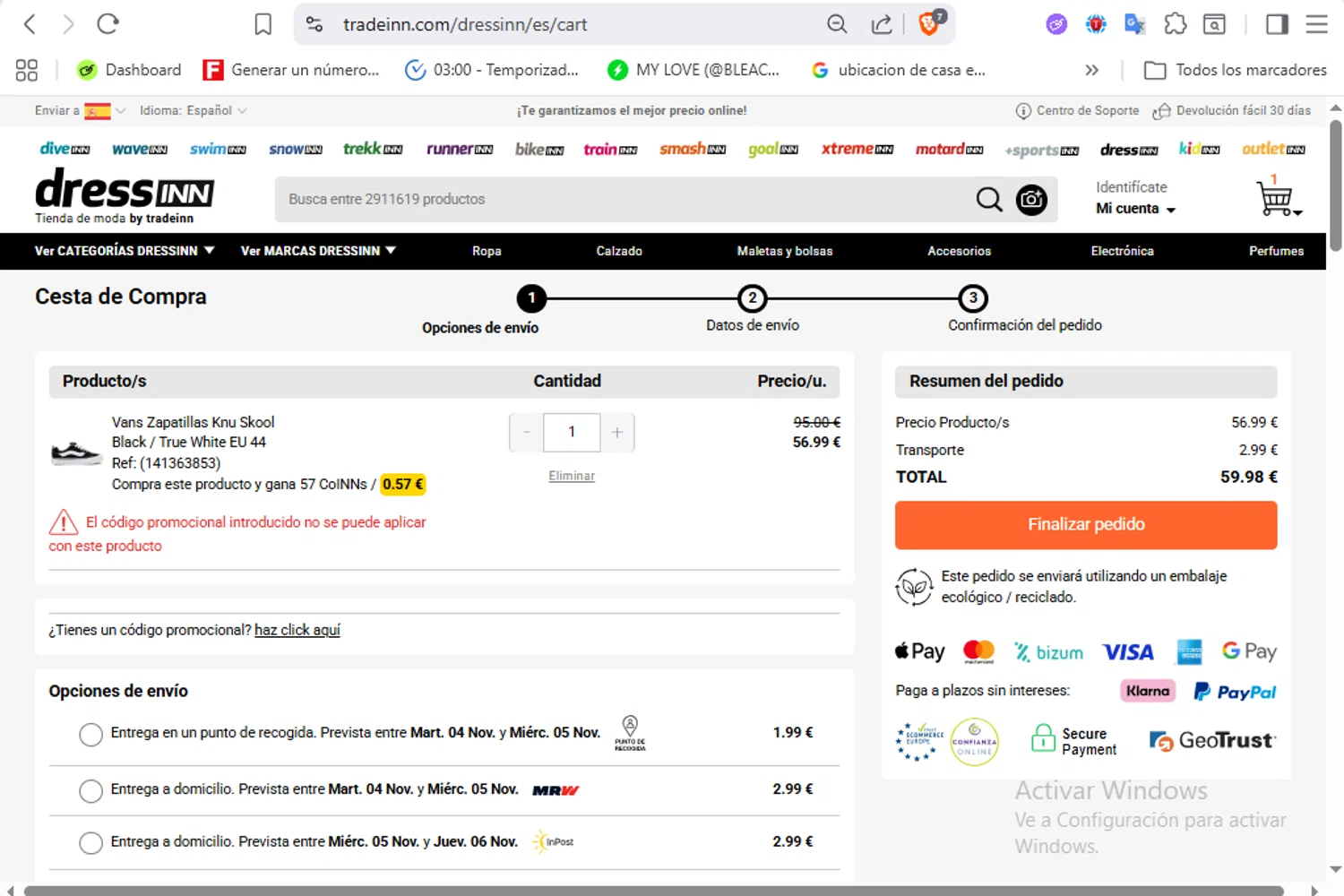 Dressinn promo code screenshot showing code R15NN applied at Dressinn checkout page. Uploaded by SimplyCodes community member VoucherFalcon3942 on Nov 2, 2025