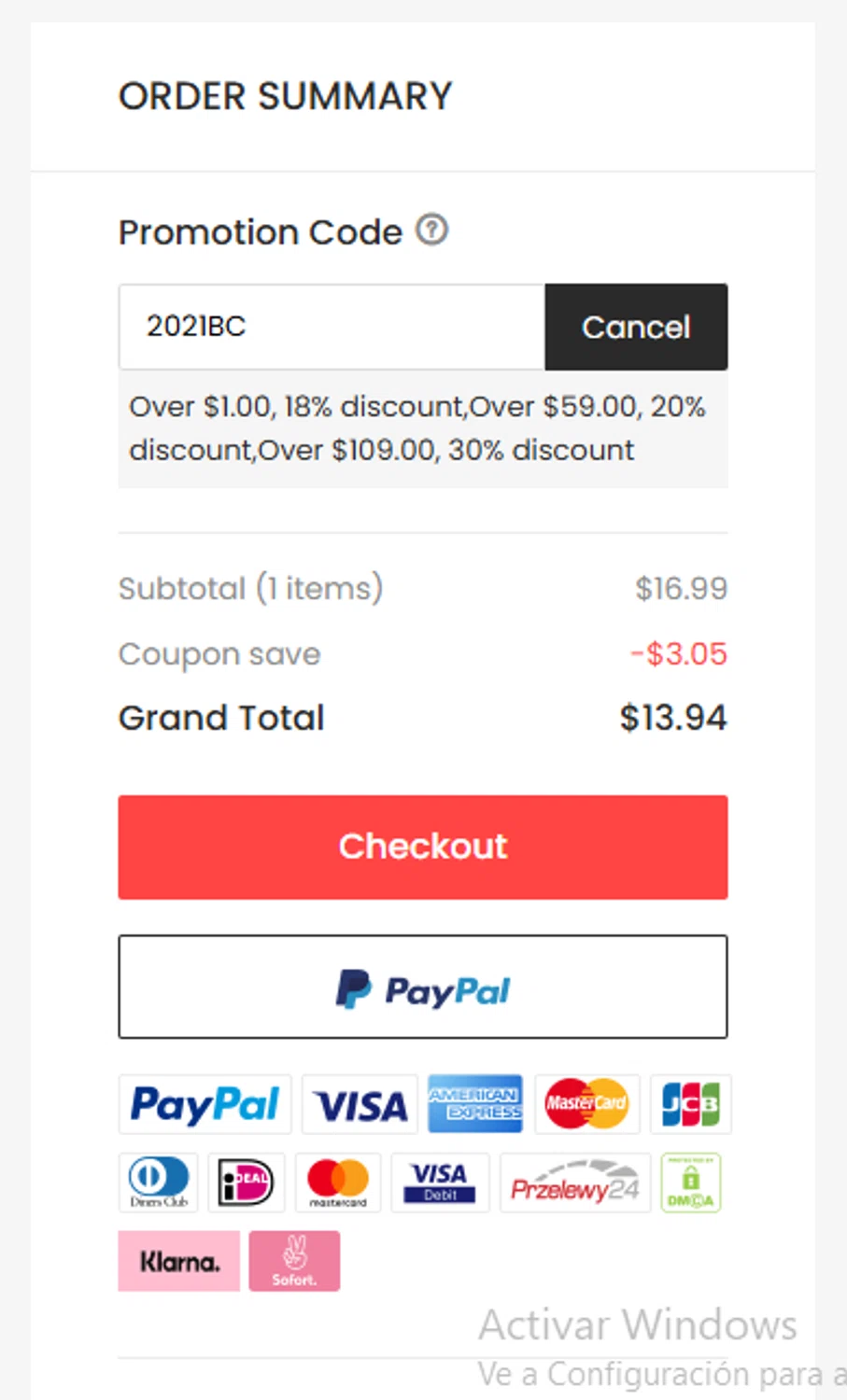 Dresslily promo code screenshot showing code 2021BC applied at Dresslily checkout page. Uploaded by SimplyCodes community member Chukaflu on Mar 28, 2025