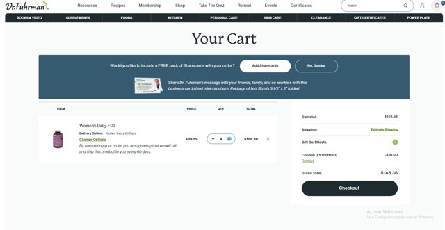 Dr. Fuhrman checkout page showing Dr. Fuhrman coupon code box | Screenshot taken by SimplyCodes community member on Jul 1, 2025