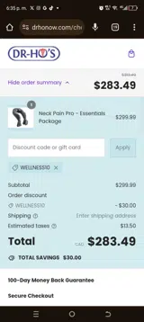 WELLNESS10 coupon verification screenshot