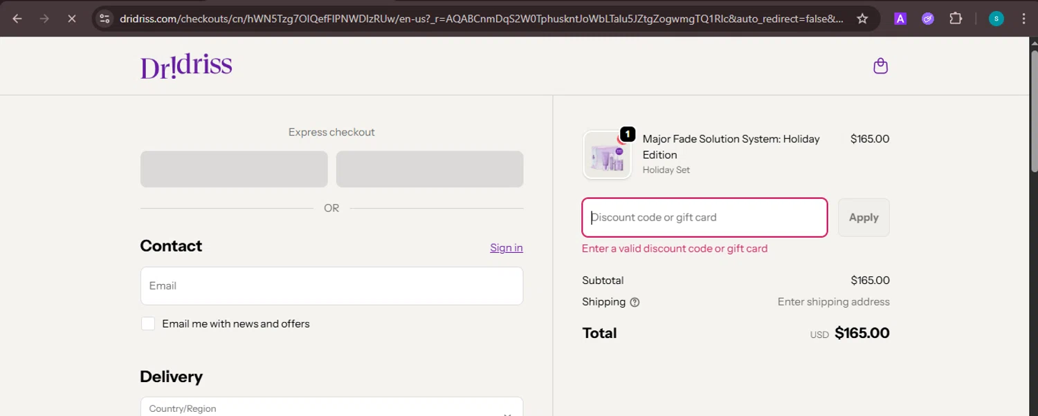 Dr. Idriss discount code screenshot showing code SAVE10 applied at Dr. Idriss checkout page. Uploaded by SimplyCodes community member ValiantChaser7723 on Nov 19, 2025