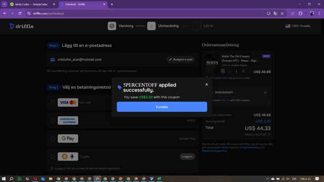Driffle checkout page showing Driffle promo code box | Screenshot taken by SimplyCodes community member on Aug 16, 2025