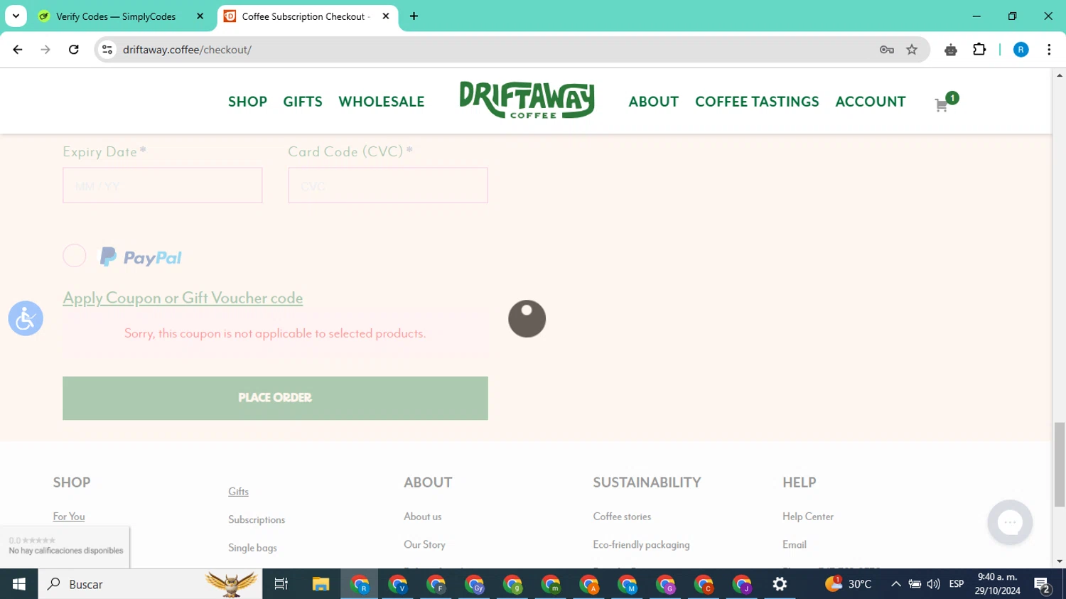 how to use Driftaway Coffee coupons