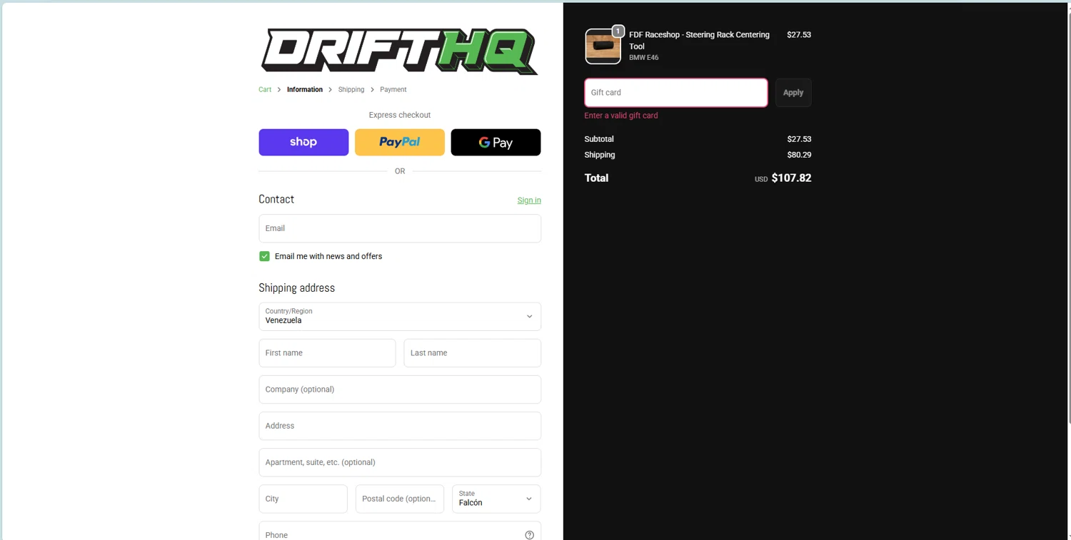 Drift HQ discount code screenshot showing code USDC applied at Drift HQ checkout page. Uploaded by SimplyCodes community member STEVE20 on Nov 25, 2025
