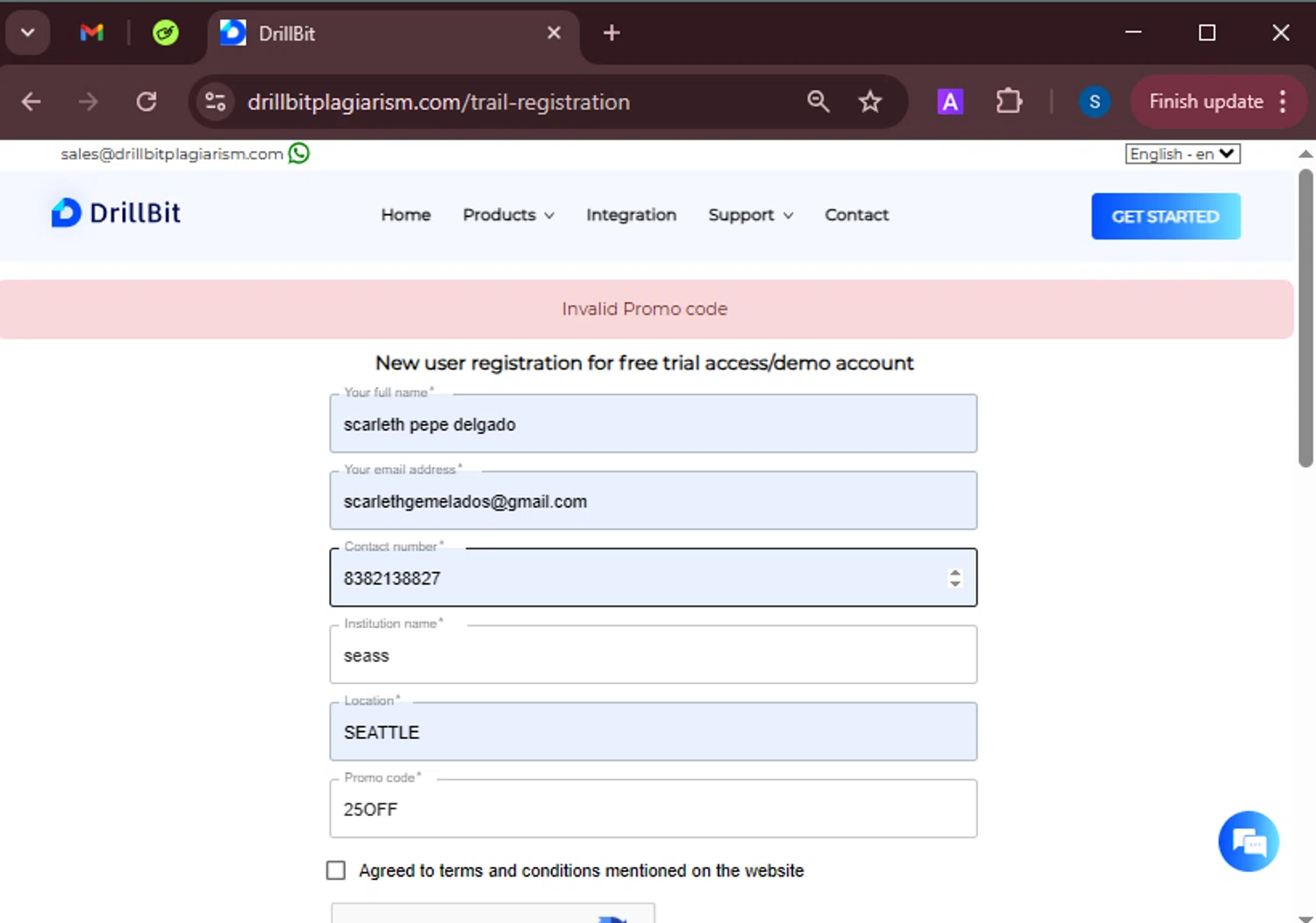 Drillbit promo code screenshot showing code 25OFF applied at Drillbit checkout page. Uploaded by SimplyCodes community member BrandoJose1 on Mar 27, 2025