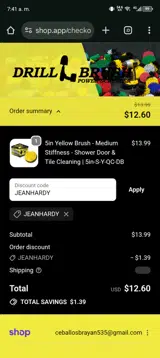 JEANHARDY coupon verification screenshot