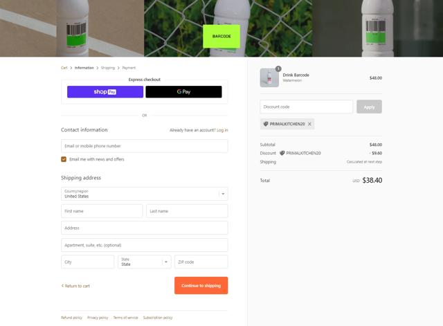 Barcode checkout page showing Barcode promo code box | Screenshot taken by SimplyCodes community member on Jul 26, 2022