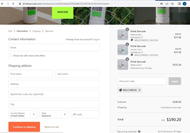 Barcode checkout page showing Barcode promo code box | Screenshot taken by SimplyCodes community member on Jun 15, 2022