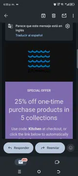 Kitchen coupon verification screenshot
