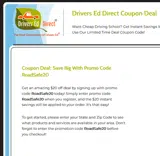 RoadSafe20 coupon verification screenshot
