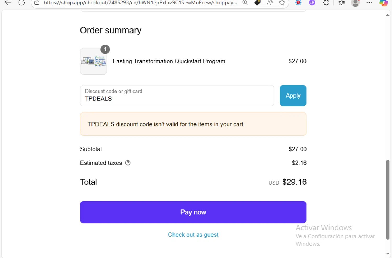 Dr. Jockers discount code screenshot showing code TPDEALS applied at Dr. Jockers checkout page. Uploaded by SimplyCodes community member Franco20 on Aug 10, 2025