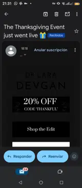 Thankful coupon verification screenshot