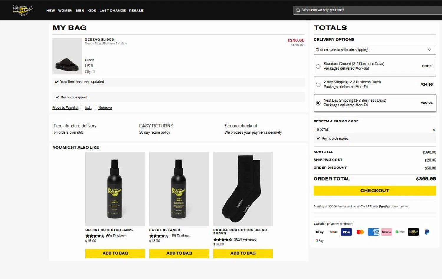 Verification screenshot for $50 Off Storewide at Dr. Martens - 4mo ago