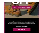 Dr. Martens coupon verification screenshot