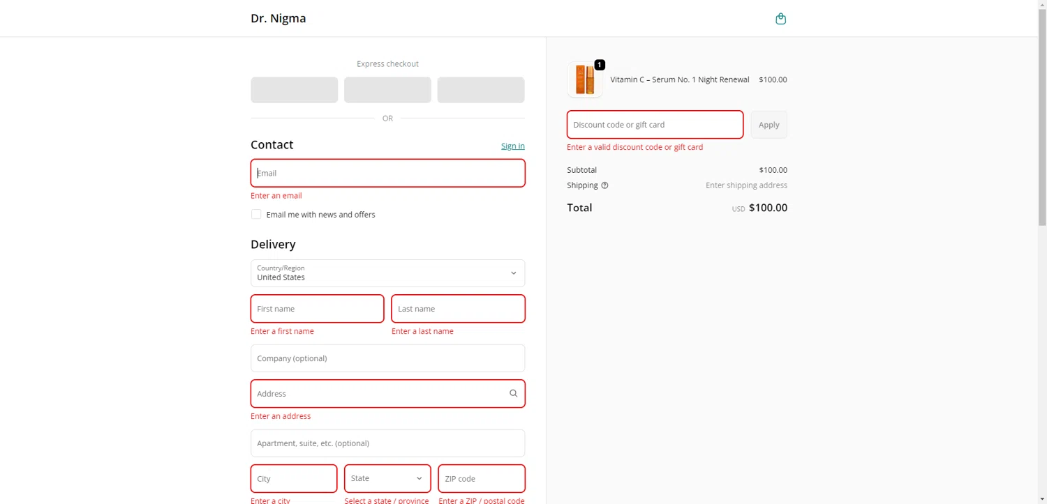 Dr. Nigma Talib promo code screenshot showing code 50%OFF applied at Dr. Nigma Talib checkout page. Uploaded by SimplyCodes community member PennyRanger8219 on Oct 24, 2025