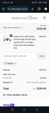 DRO20 coupon verification screenshot