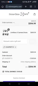 COUPERT15 coupon verification screenshot