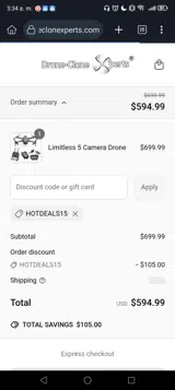 HOTDEALS15 coupon verification screenshot