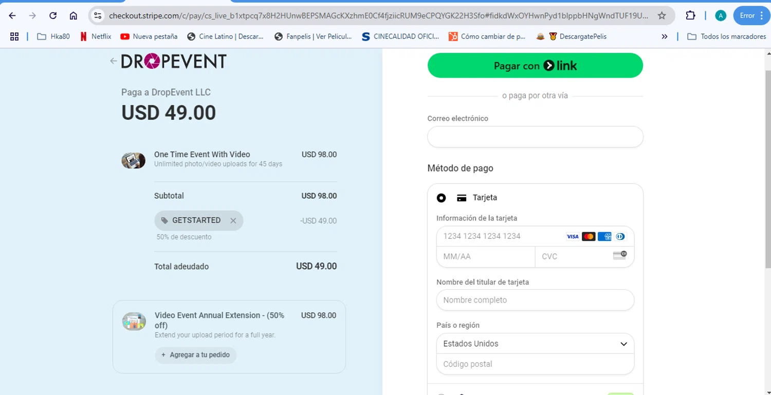 DropEvent checkout page showing DropEvent promo code box | Screenshot taken by SimplyCodes community member on Dec 15, 2024