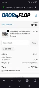 QOHO10 coupon verification screenshot