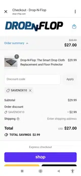 SAVENOX10 coupon verification screenshot