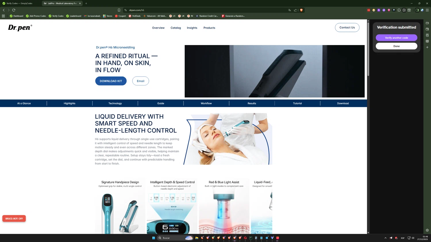 Dr. Pen discount code screenshot showing code NY15 applied at Dr. Pen checkout page. Uploaded by SimplyCodes community member SwiftLogic2048 on Dec 27, 2025