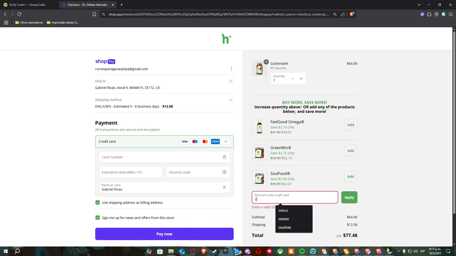 Dr. Peter Dobias promo code screenshot showing code Judy applied at Dr. Peter Dobias checkout page. Uploaded by SimplyCodes community member Nulo0000 on Jun 18, 2025