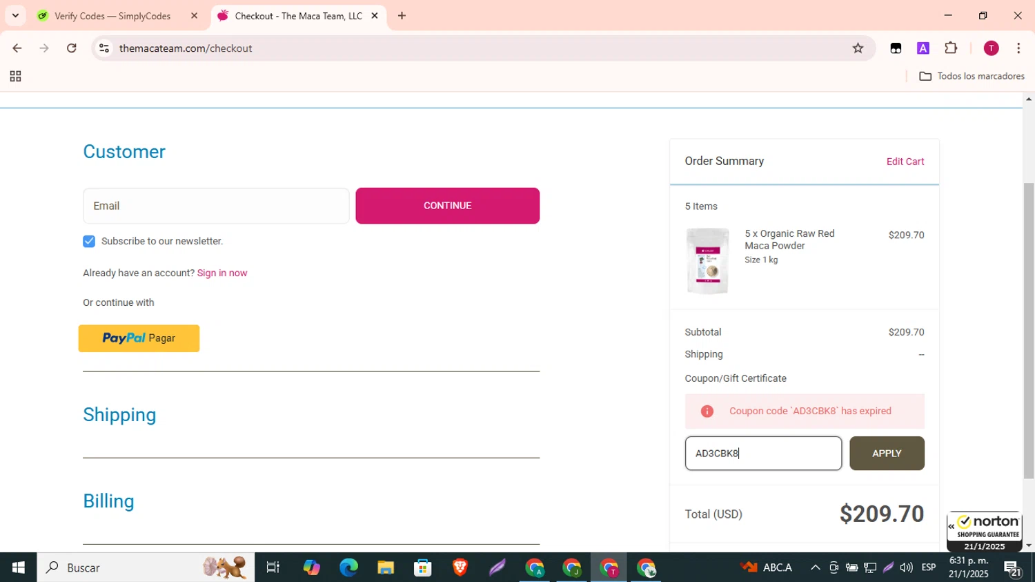 Dr. Scholls Shoes discount code screenshot showing code TEACHERSONLY applied at Dr. Scholls Shoes checkout page. Uploaded by SimplyCodes community member ShrewdSaver8478 on Jan 24, 2025