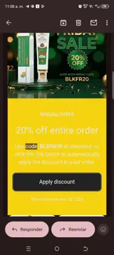 BLKFR20 coupon verification screenshot