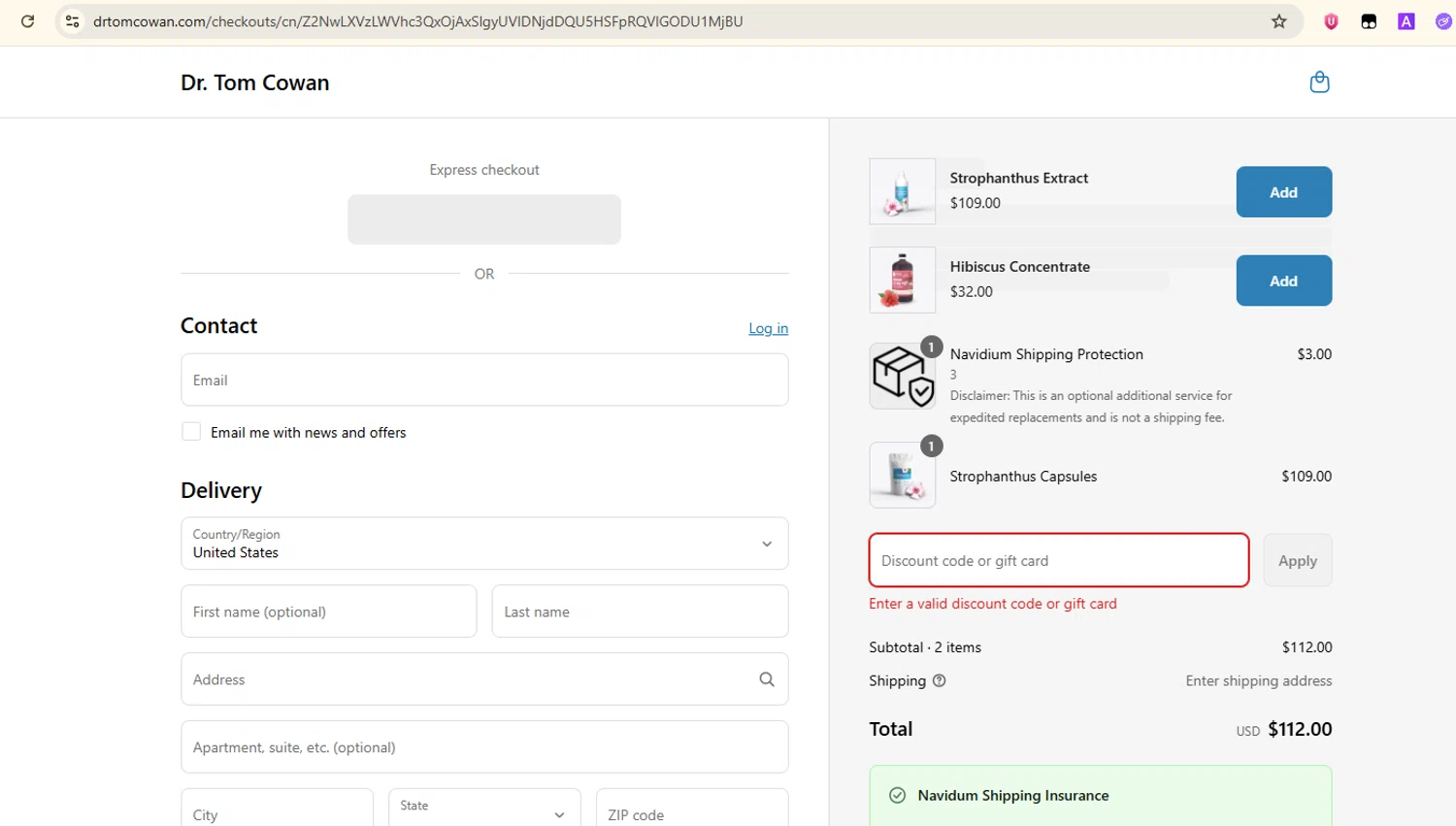 Dr. Tom Cowan promo code screenshot showing code WELCOMEBACK applied at Dr. Tom Cowan checkout page. Uploaded by SimplyCodes community member Samugl21 on Jun 6, 2025