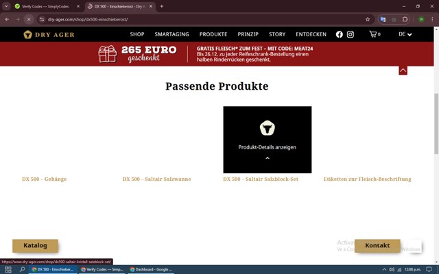 Dry Ager checkout page showing Dry Ager promo code box | Screenshot taken by SimplyCodes community member on Dec 18, 2024