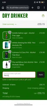 PM10 coupon verification screenshot