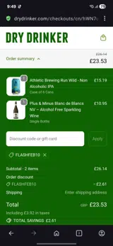 Flashfeb10 coupon verification screenshot