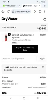 liana coupon verification screenshot