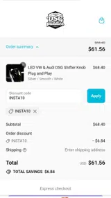 DSG Paddles coupon verification screenshot