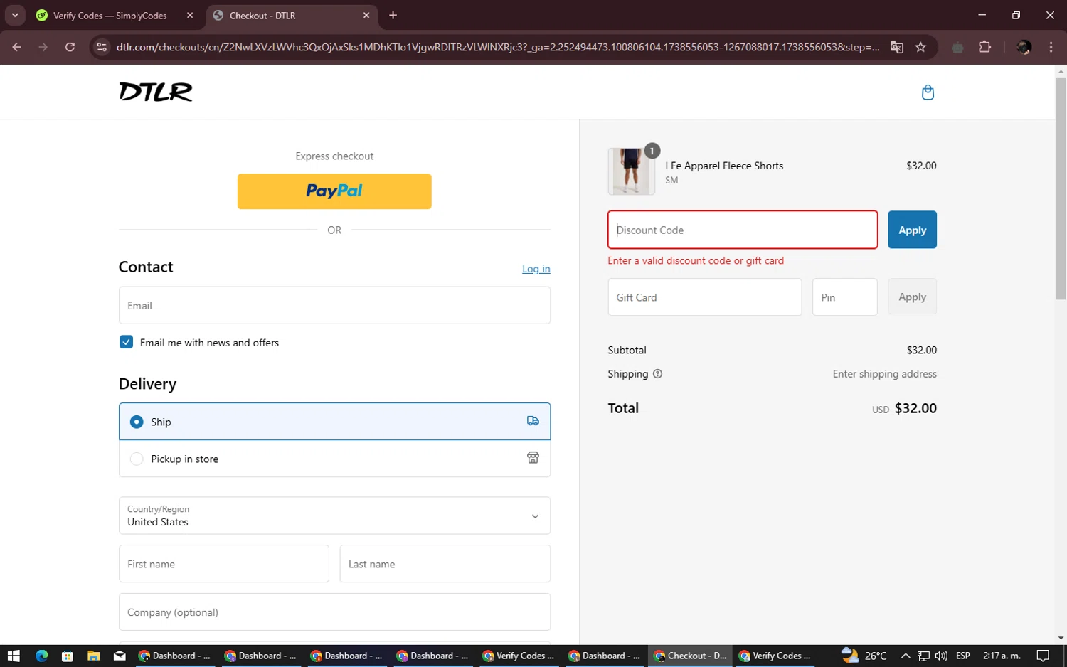 DTLR discount code screenshot showing code YEAR50 applied at DTLR checkout page. Uploaded by SimplyCodes community member alexdaal on Feb 3, 2025