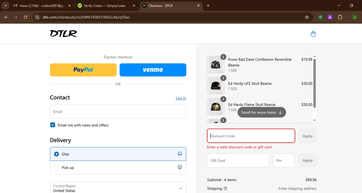DTLR discount code screenshot showing code KNIT applied at DTLR checkout page. Uploaded by SimplyCodes community member SnoopDogg on Aug 1, 2025