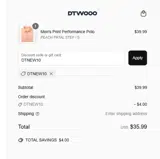 DTNEW10 coupon verification screenshot