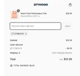 DTNEW15 coupon verification screenshot