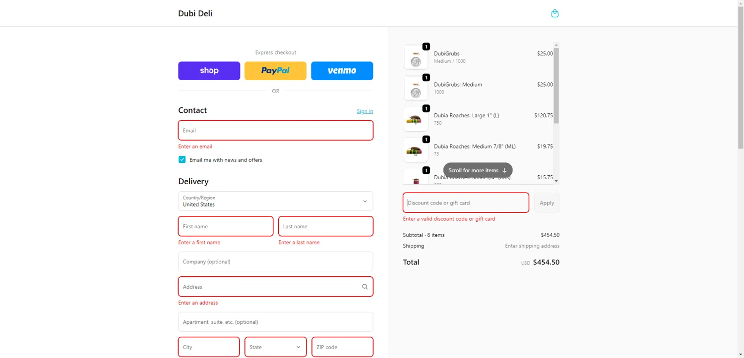 Dubi Deli discount code screenshot showing code HH25 applied at Dubi Deli checkout page. Uploaded by SimplyCodes community member SilverChaser3269 on Dec 28, 2025