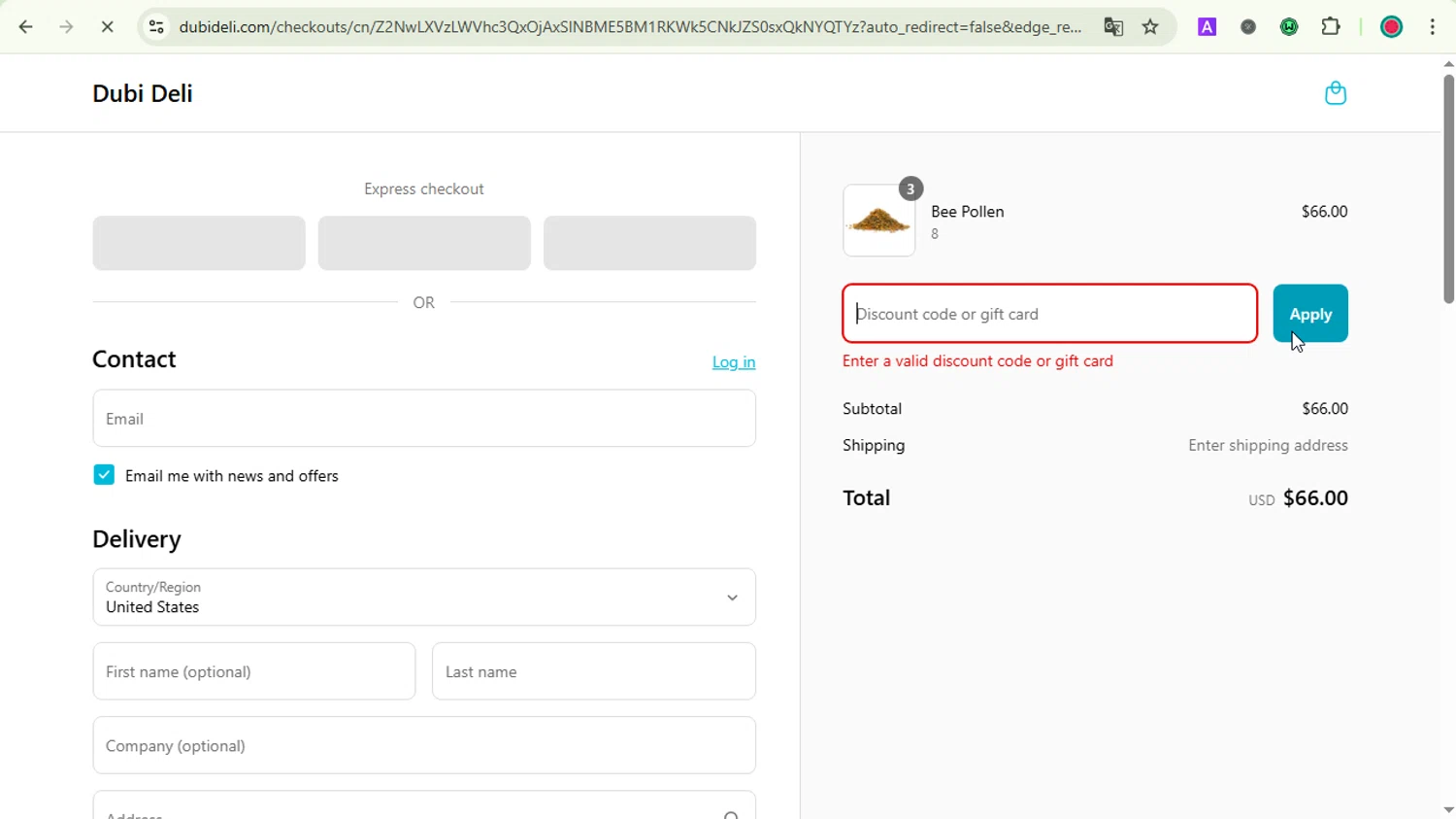 Dubi Deli discount code screenshot showing code DUBIDELI15 applied at Dubi Deli checkout page. Uploaded by SimplyCodes community member LOVECOUPON on Apr 20, 2025