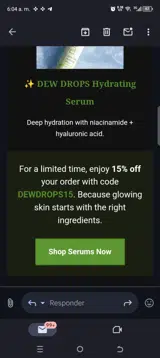 DEWDROPS15 coupon verification screenshot